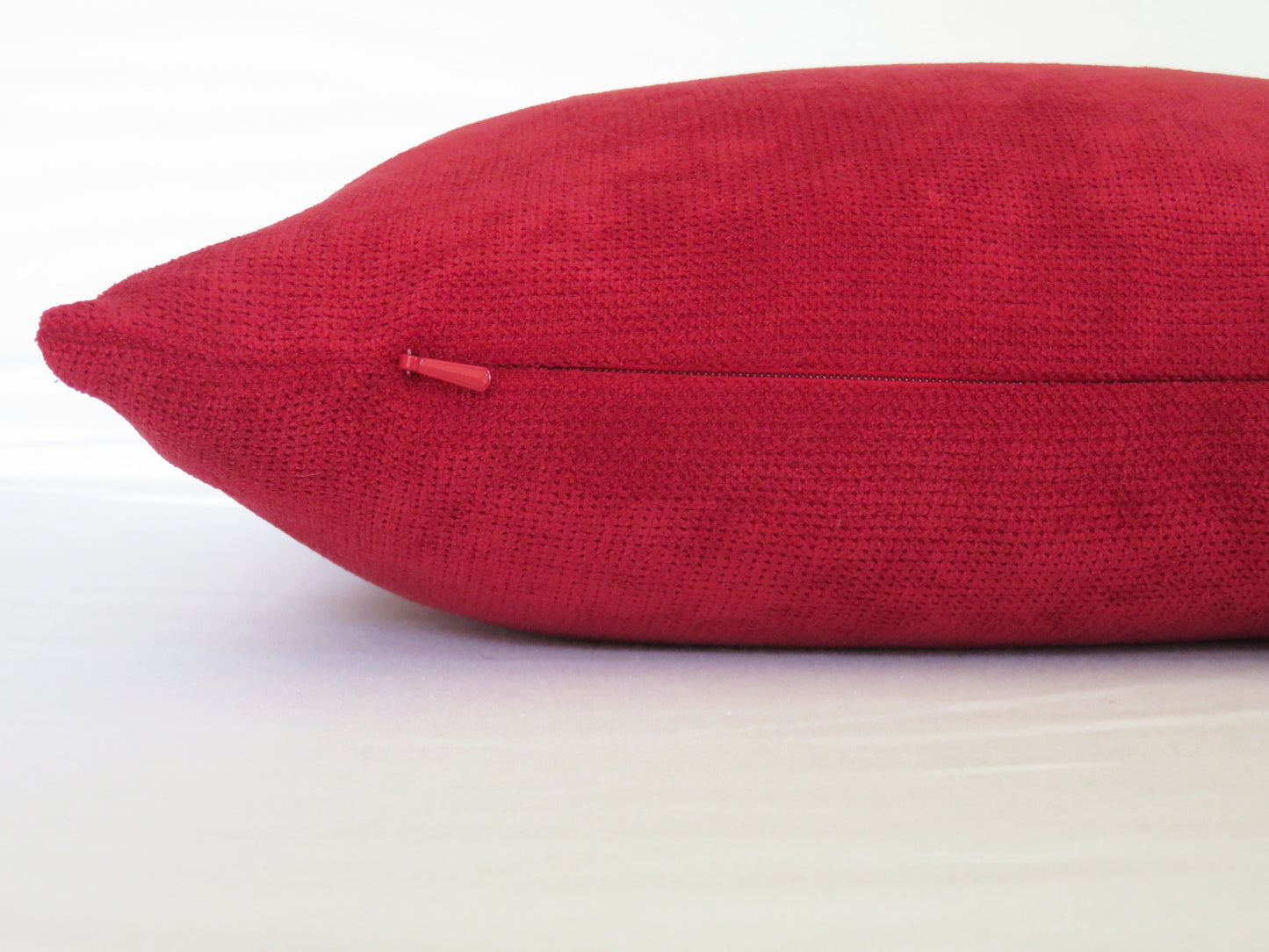 cherry red chenille pillow cover