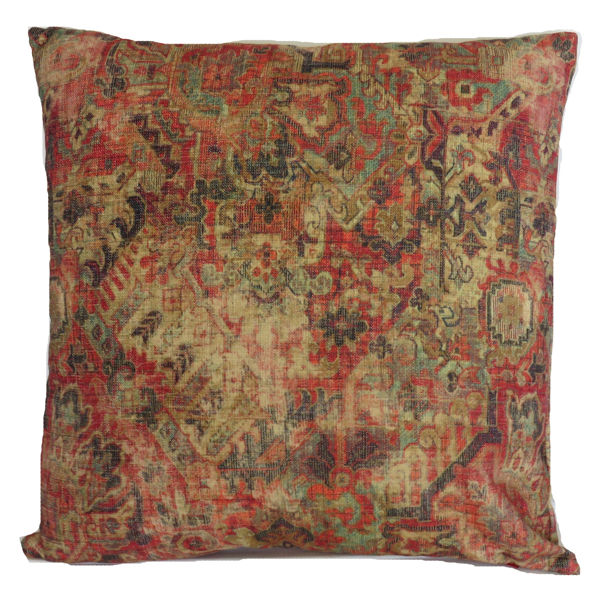 waverly cumbrae velvet fabric pillow cover in red, gold, turquoise