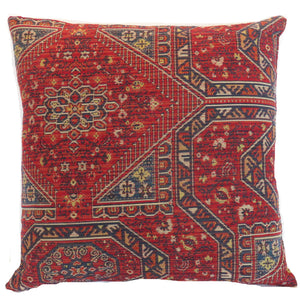 red and blue kilim style pillow cover