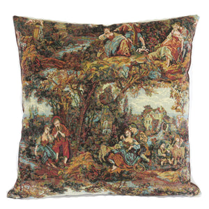 autumn renaissance scenic tapestry pillow