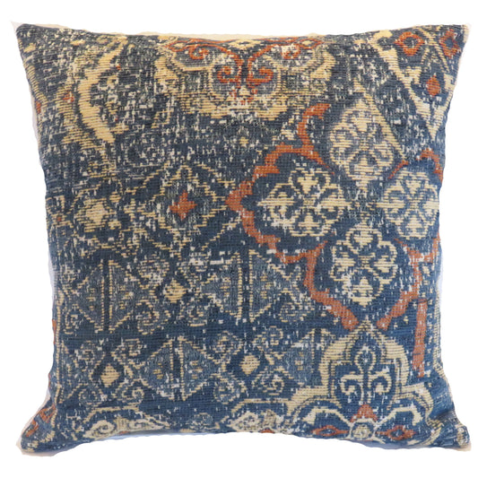 blue orange kilim style pillow cover
