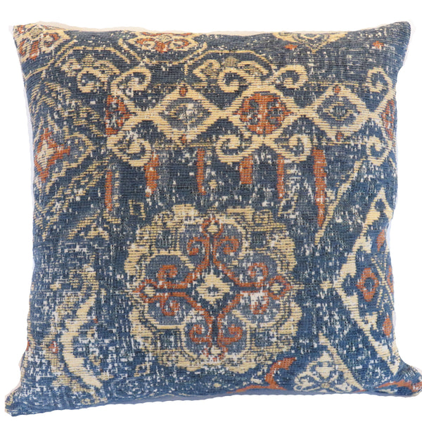 blue orange kilim style pillow cover
