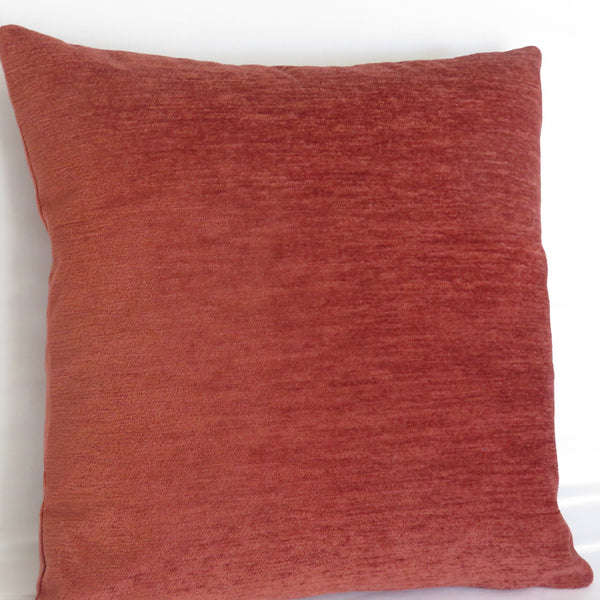 solid rust chenille pillow cover