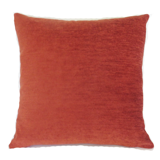 solid rust chenille pillow cover