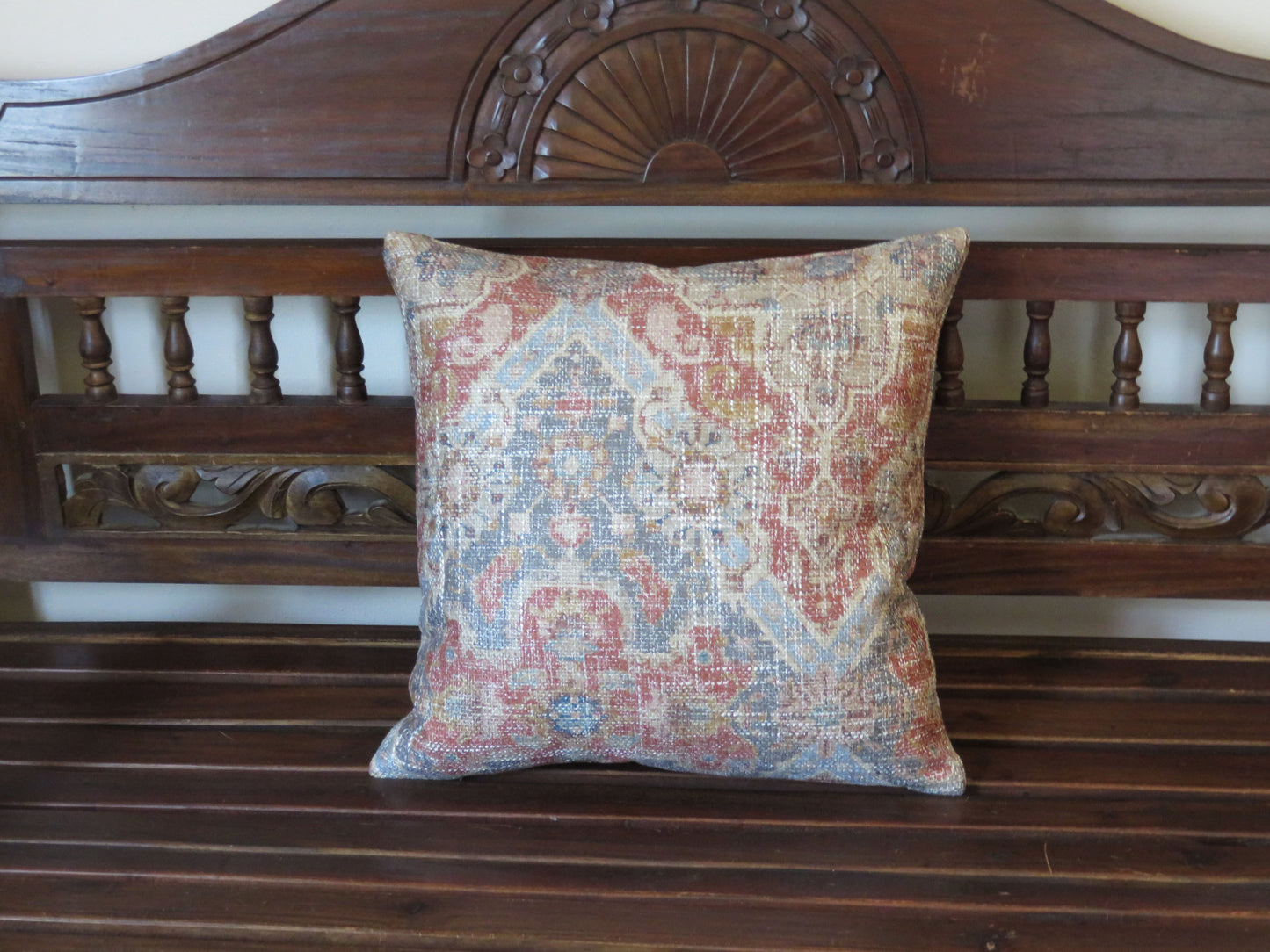 Rust grey kilim chenille pillow cover