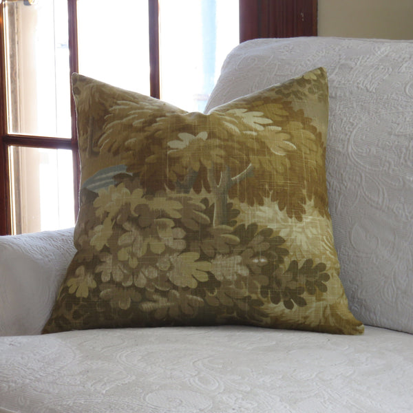 golden verdure pillow cover scenic flora