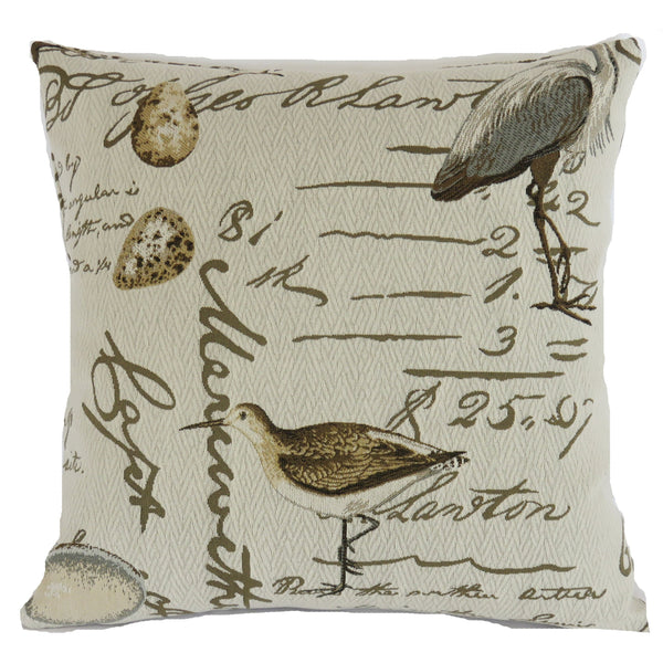 birdsong seamist pillow cover shorebirds
