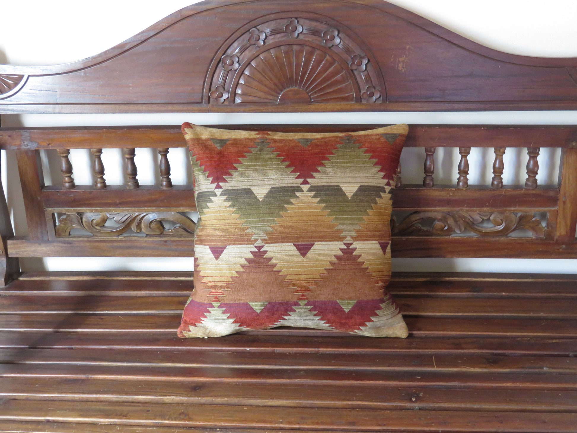 southwest ombre pillow cover in rust, gold, olive green