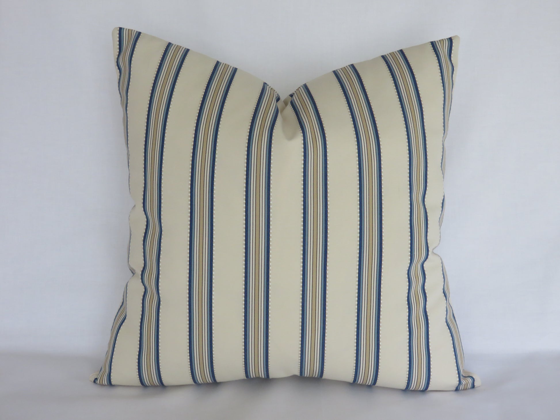 embroidered koi pillow cover in blue and white