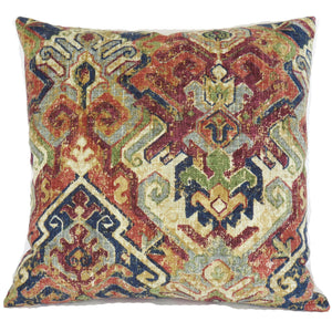 navy and maroon southwest print pillow cover