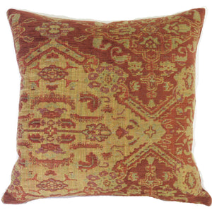 tan & rust chenille pillow cover southwest or kilim motif