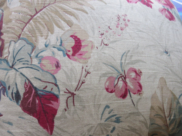 tropical tan pink flower  pillow cover