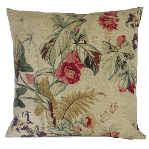 tropical tan pink flower  pillow cover
