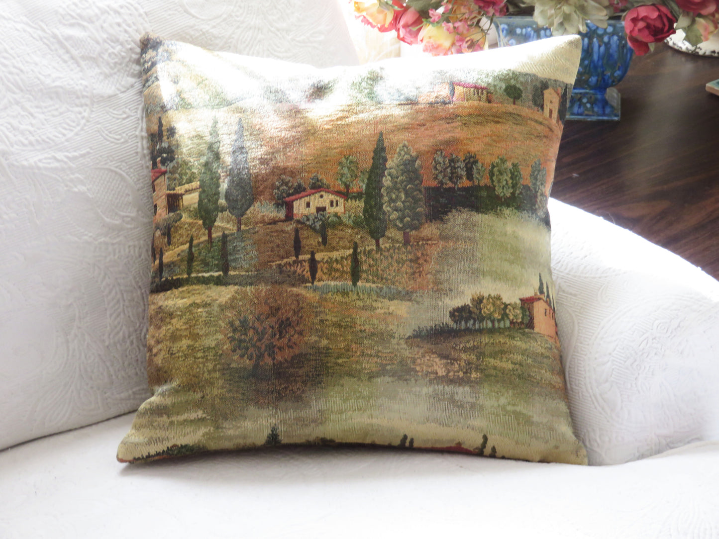 scenic tuscany tapestry pillow cover